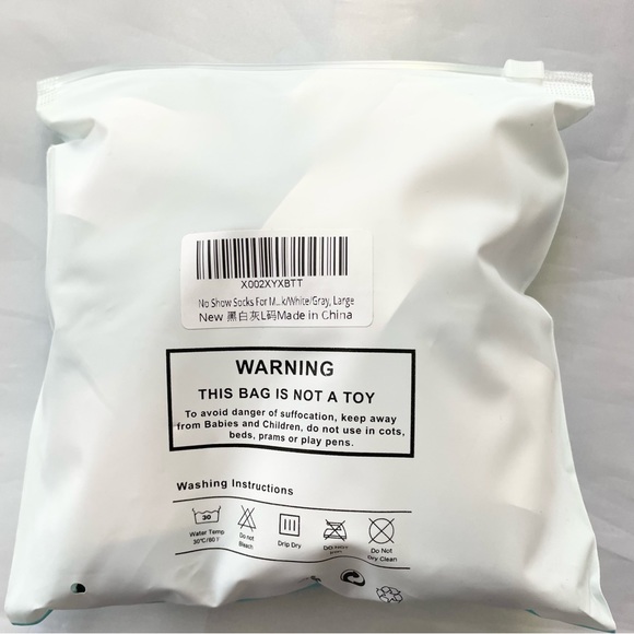 6 pack no show socks in black, white & gray w/ colored heels - Picture 3 of 3